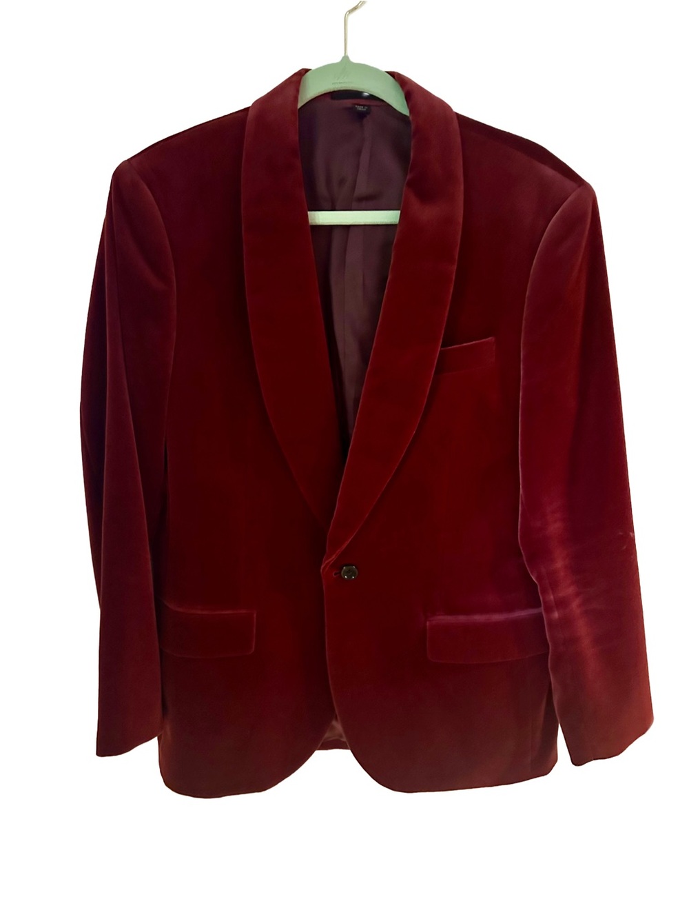 J. Crew Ludlow Men's Cabernet Velvet Shawl Collar Blazer